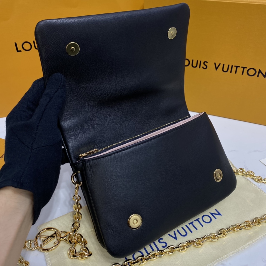 Louis Vuitton POCHETTE COUSSIN Handbag Monogram Embossed M80742 Black